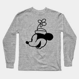 Steamboat Willie Portrait Happy Cartoon Girl Mouse Long Sleeve T-Shirt